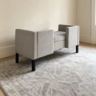 Upholstered Ottoman With 2 Bolster Pillows For Living Room - Gray