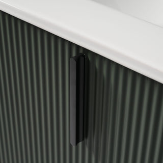 Bathroom Vanity With Ceramic Sink, Fluted Design