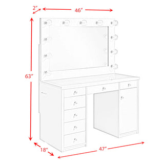 Amia - Complete Vanity With Lightbulbs - Glossy White