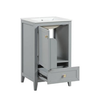 Bathroom Vanity With Sink, Soft Closing Cabinet Door, Storage Rack And Drawer