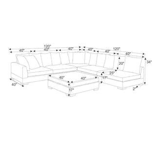 Large Seating Modular Sleeper Sectional - Dark Gray