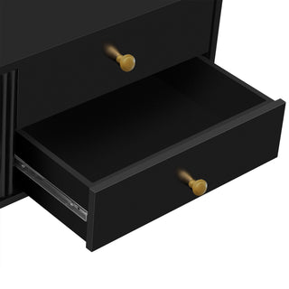 TV Media Console Table, TV Stand With Storage For Living Room - Black