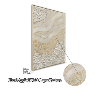 Framed Wall Art, Textured Canvas Painting With Accents, Decor For Living Room (Set of 2) - Antique White