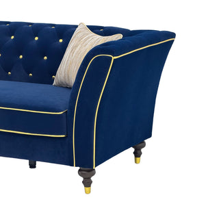 3 Person Sofa With Deep Seat, Tufted Backrest