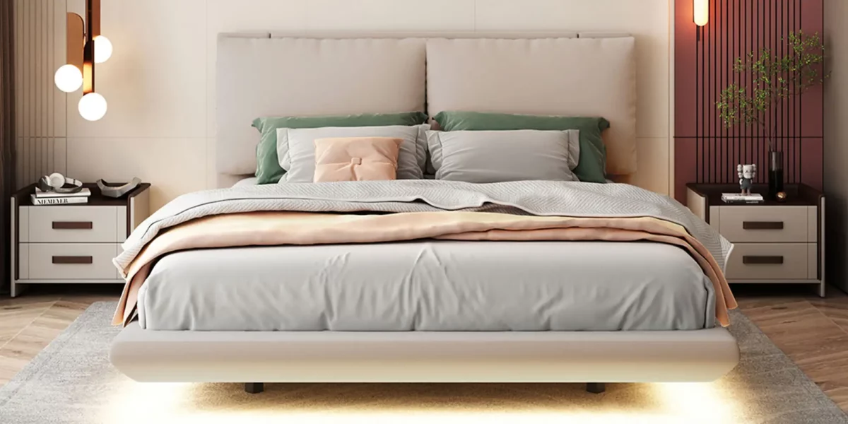 Cardi Upholsted Platform Bed with Sensor Lights