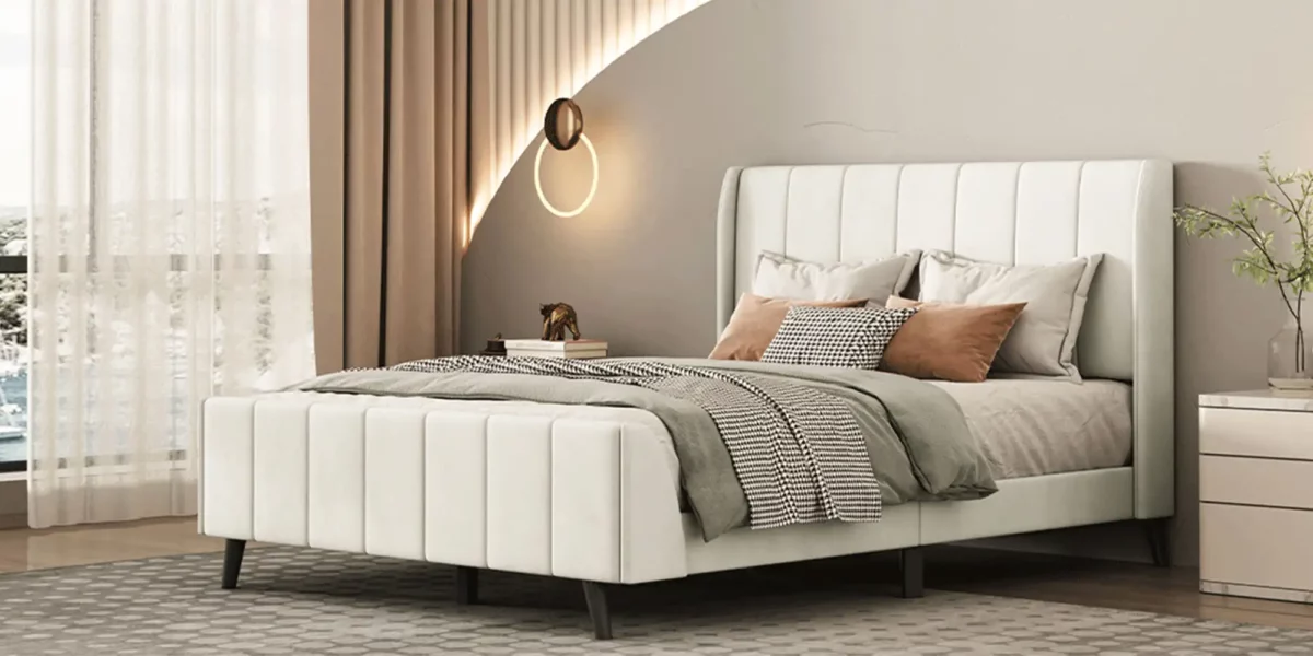 Markie Upholsterd Platform Bed - Image 7