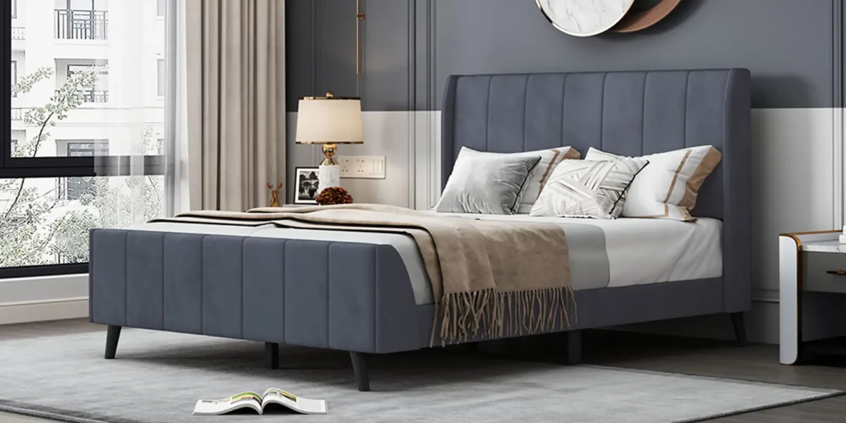 Markie Upholsterd Platform Bed - Image 15