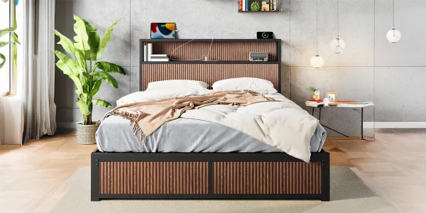 Platform_Storage_Bed_Frame_with_Drawers_&_Bedside Socket_01